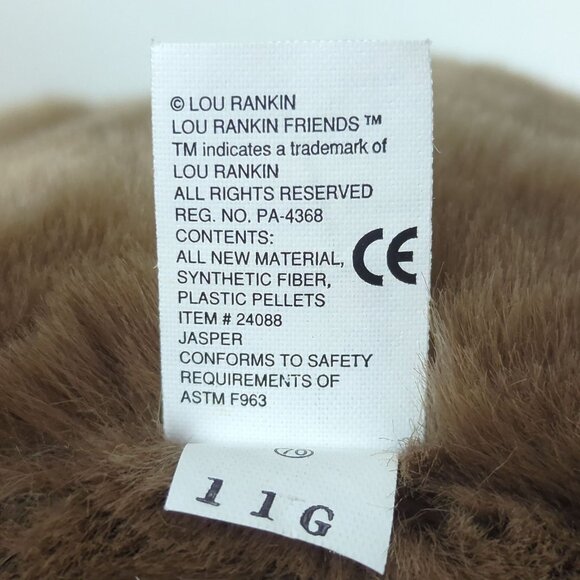 Lou Rankin Friends Jasper Plush Stuffed Brown Bear Animal Dakin Applause 2000s - Picture 13 of 14